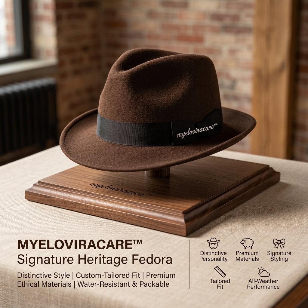 myeloviracare™ Signature Heritage Fedora – Premium Classic Style Hat with Tailored Fit