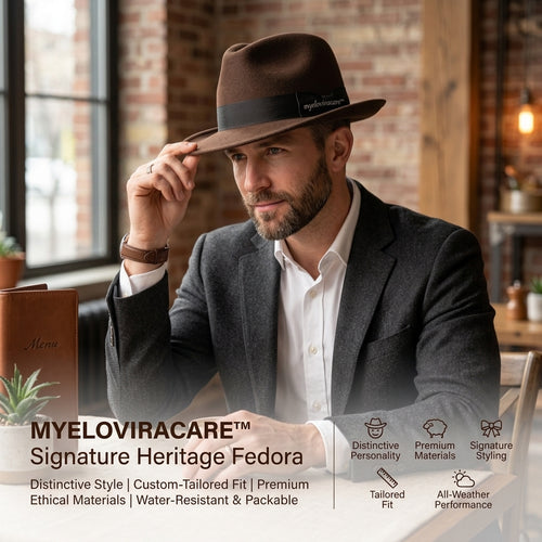 myeloviracare™ Signature Heritage Fedora – Premium Classic Style Hat with Tailored Fit