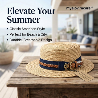 myeloviracare™ Coastal Breeze Straw Fedora Hat