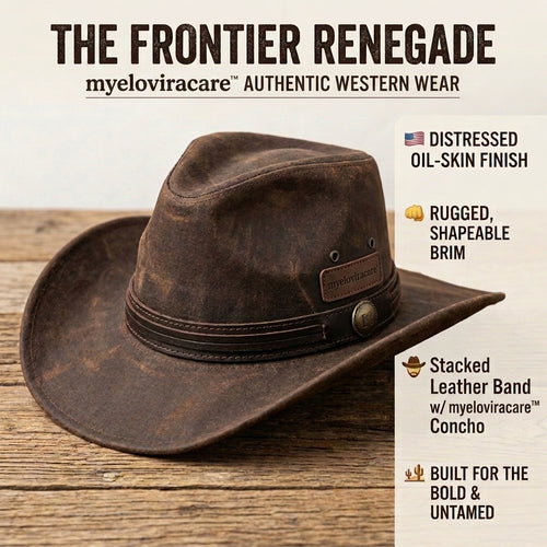 myeloviracare™ The Frontier Renegade – Distressed Western Cowboy Hat