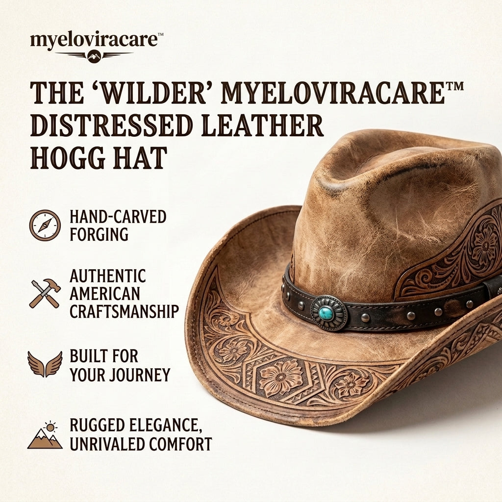 myeloviracare™ The Wilder – Handcrafted Distressed Leather Hogg Hat
